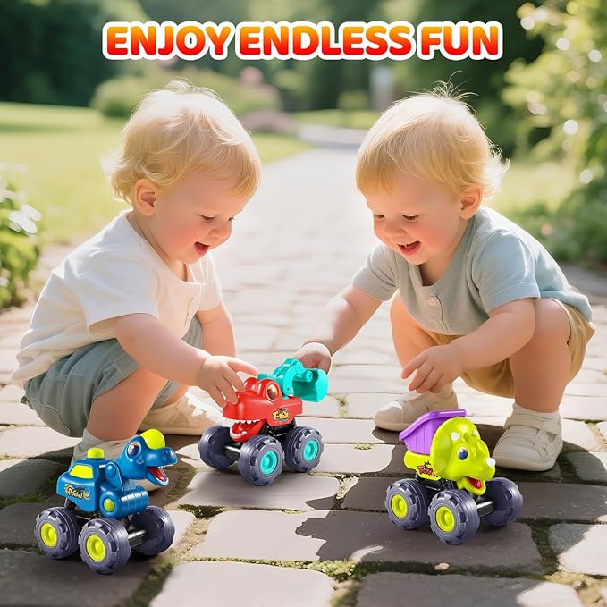 OCATO Dinosaur Monster Trucks for Toddlers 2-4 Years Dinosaur Toys for Kids 2 3 4 5, Kids Toys Boys 3-5 Baby Toddler Boy Toys Gifts Age 2 3 4 Birthday Gifts Xmas