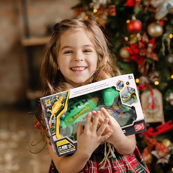 Wall Climbing RC Gecko Lizard, Dual Mode Floor & Wall Driving, Rechargeable Wall Crawler Gecko Robot, Cool Prank for Kids Boy Toys Ages 3+ (Green)