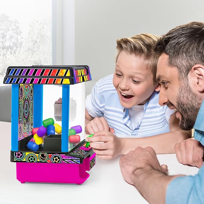 Ambassador Games: Electronic Arcade Claw Crane Game - Hyper Neon Black Series, Plastic Eggs to Fill with Prizes, Carnival-Style Music, Kids Ages 6+