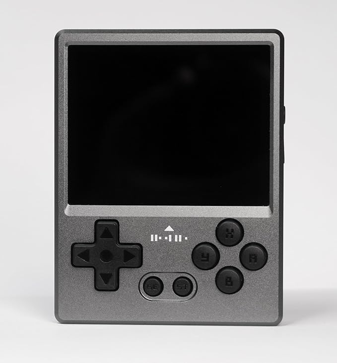 GKD Pixel 2 Console Metal Retro Game Player Portable Mini Pocket Handheld, Preinstalled with 64GB TF Card 1800mAh Battery 2.4-inch IPS Screen Aluminum Body Console Gaming Player (Gray 64GB)