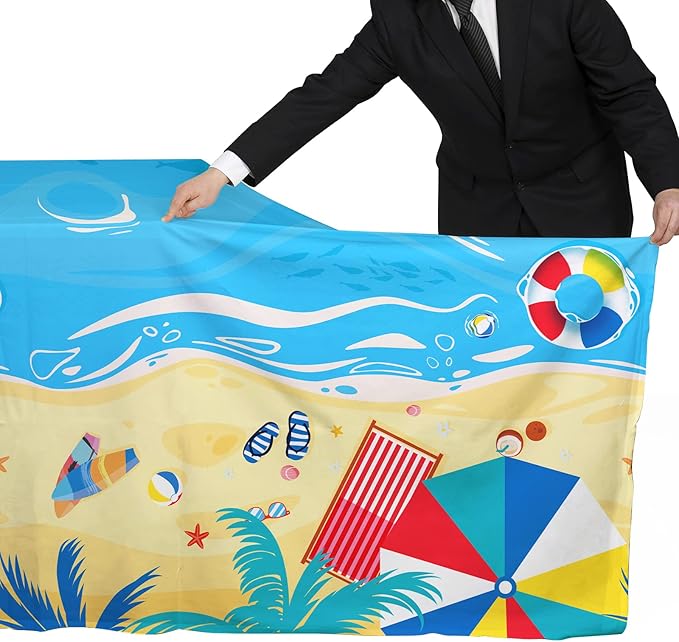 Gatherfun Beach Theme Party Supplies Summer Pool Disposable Tablecloth Plastic Waterproof Table Cover for Hawaiian Party Birthday Decorations, 3 Pack 54X108inch