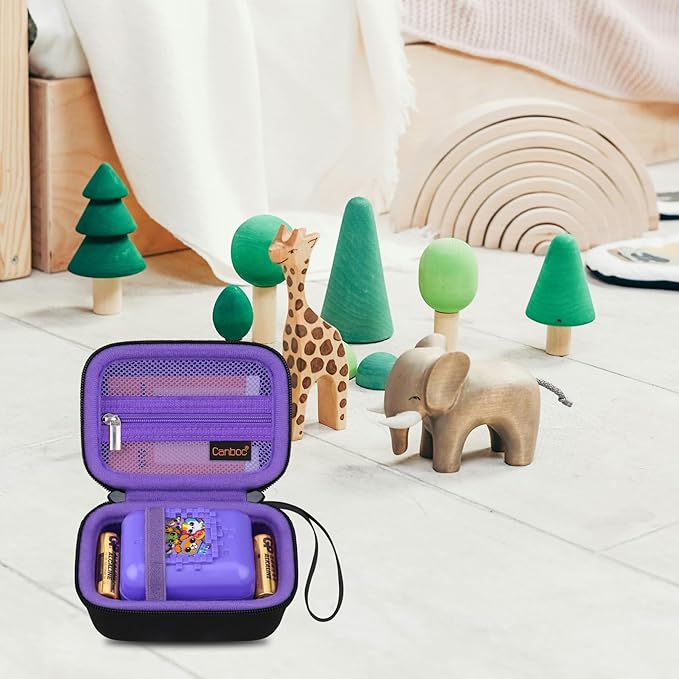 Canboc Hard Carrying Case for Bitzee/Bitzee Disney/Bitzee Magicals Interactive Toy Digital Pet, Virtual Electronic Pets Kids Toys Storage Bag, Black+Purple (Case Only)