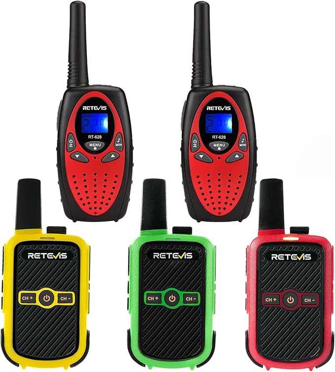 Retevis RT628 Walkie Talkies for Kids Bundle with RT15 Walkie Talkies for Adults, Portable FRS Two Way Radios for Camping Hiking Adventure, Mini Kids Toys