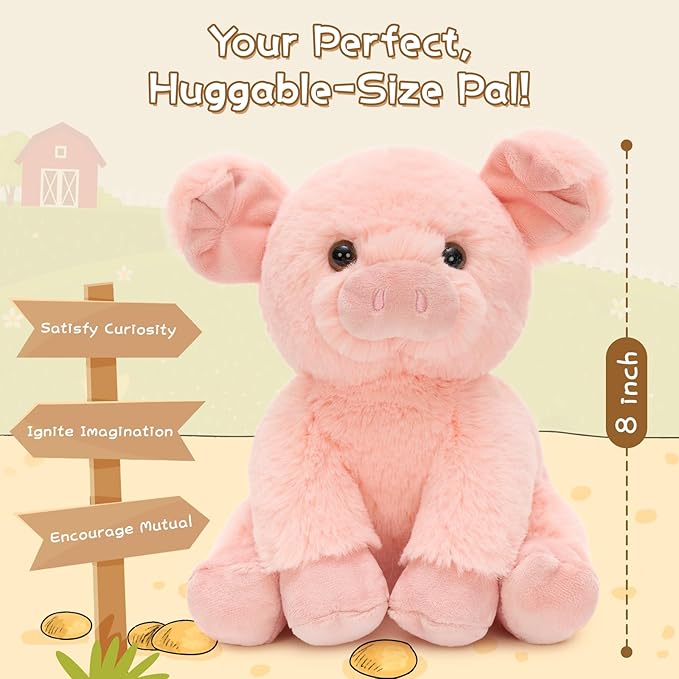 MaoGoLan 3 Pack Stuffed Farm Animals Soft Plush Toys Set for Kids, 8 inch Cute Farm Animal Stuffed Animals Bulk Easter Gifts Basket Stuffers Christmas Birthday Party Favors Decorations