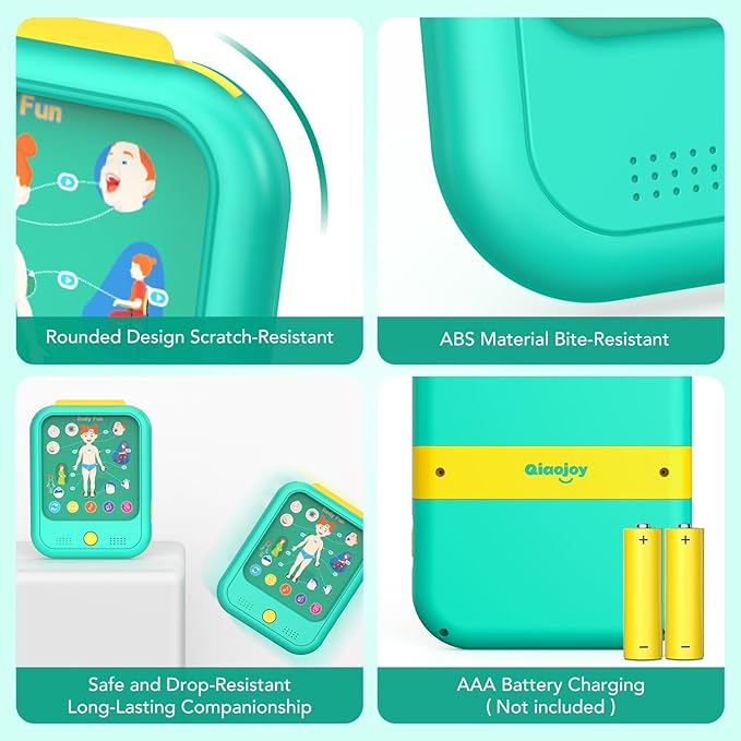 Kids Learning Tablet Educational Learning Pad for Toddlers 2-5 to Learn Alphabets, Numbers, Foods, Time, Music, Vehicles,Tablet Toy for Toddlers Ages 2 3 4 5 6 Years Old Green