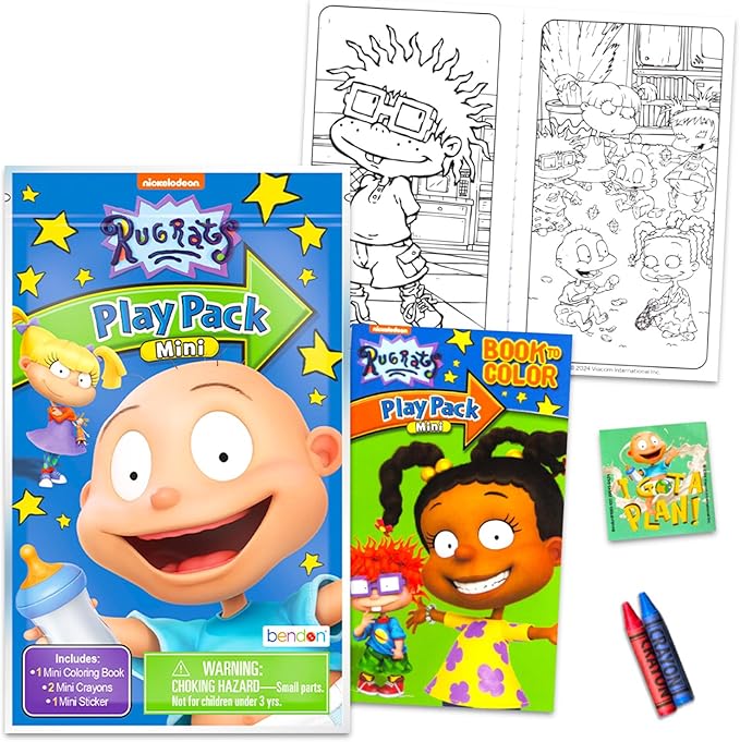 Nickelodeon Rugrats Mini Party Favors Set for Kids - Bundle with 24 Rugrats Play Packs with Coloring Pages, Stickers, More (Rugrats Birthday Party Supplies)