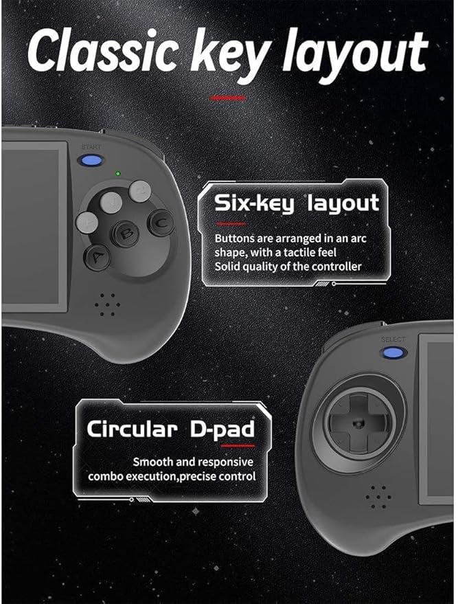 RG ARC D Retro Video Handheld Game Console Linux System RK3566 64Bit Game Player 4’’ IPS Screen 128GB Storage 3500 mAh Battery (Black)