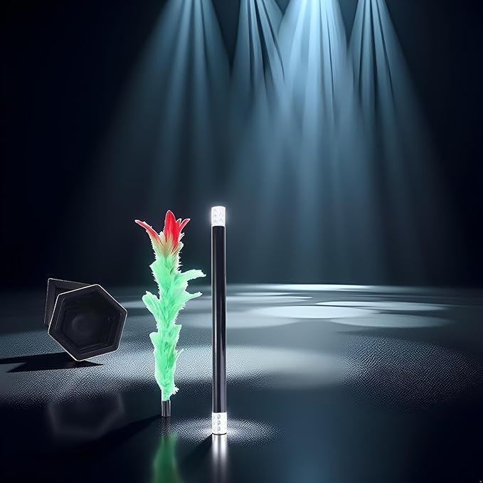 A Suit of Stick to Rose Magic Tricks Magic Wand to Flower Easy Magic Tricks Funny Toys Show Performance Prop for Adults Teenagers Magician Magic Novelty and Gag Toys Kits and Accessories