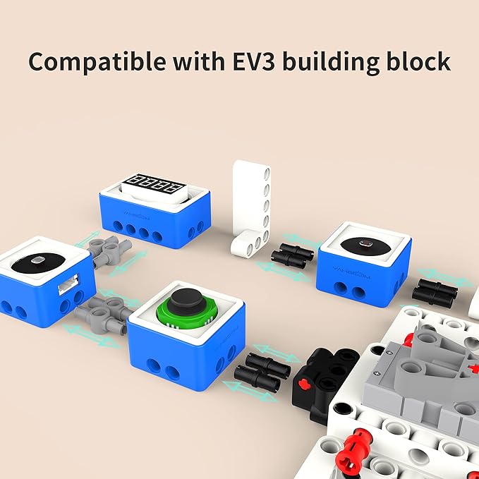 Yahboom Building Block Programming Kit Sensor Module with Micro bit V2 STEM Coding DIY Robot Kit Programmable Education Learn World of Module (Without V2)