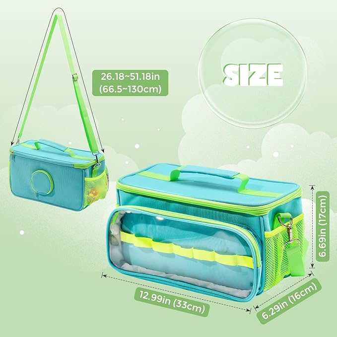 Hautton Carrying Case for Toniebox 2/1 Audio Player Bundle with Puricon 4-Tier Kids Bookshelf