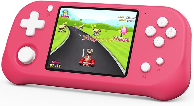Handheld Game for Kids with 3.5'' IPS Screen 139 Preloaded 32 Bit Electronic Video Games, Portable Rechargeable Gaming Player Toy for Boys Girls Seniors Gift (Vivid Magenta)