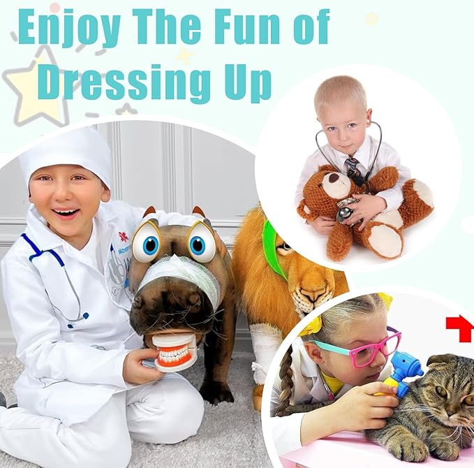 Kids Nurse Costume Doctor Costume Dentist Costume For Kids Play House Pretend Play Dress Up Party