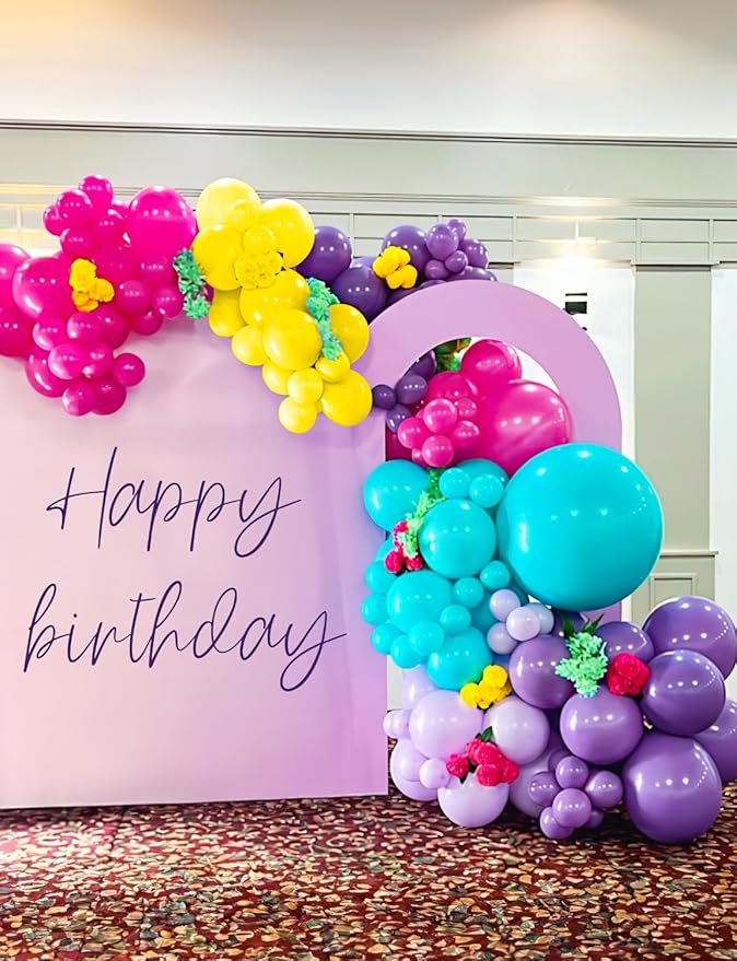 Pink Blue Purple Balloons,60 Pcs 12 Inch Confetti Party Balloons Hot Pink Metallic Purple Yellow Teal Balloon Multicolor Latex Balloon for Magic Theme Birthday Party Decorations
