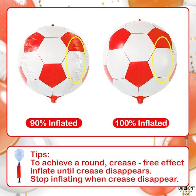 KatchOn, Huge 22 Inch Red Soccer Balloons - Pack of 6, Soccer Decorations | Foil Red Soccer Ball Balloons, Red Senior Night Decorations | Red Soccer Party Decorations | Red Soccer Birthday Decorations