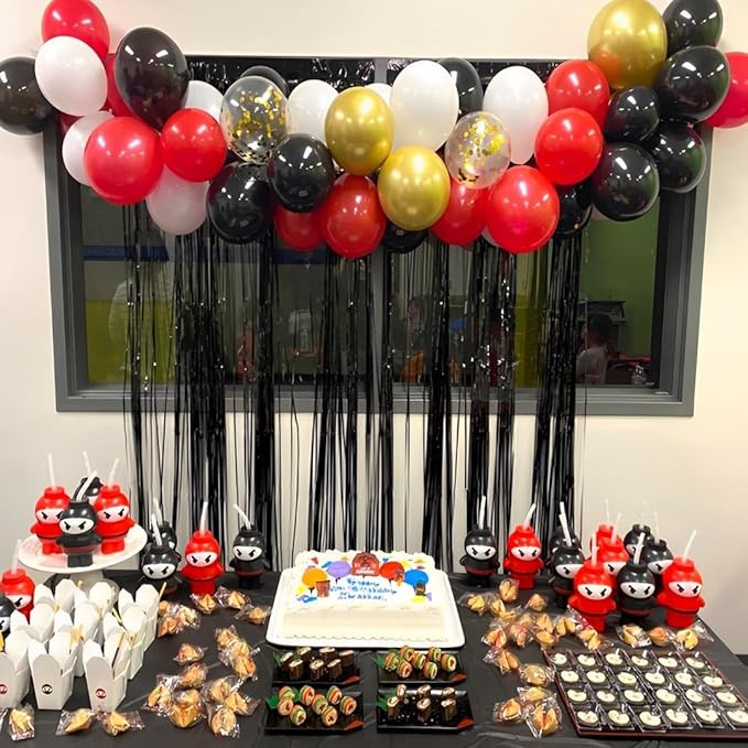 Red Black and Gold Party Balloons, Black and Red Latex Balloons 50 Pcs 12 inch Red Black Gold Balloons For Graduation Hollywood Casino Wedding Party Decoration