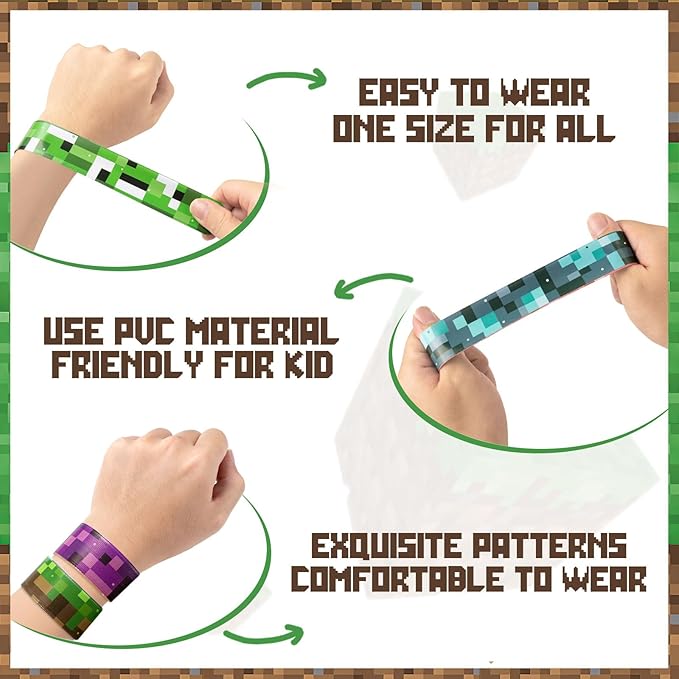 20Pcs Birthday Party Supplies,Slap Wristband Set,Best for Fill Up the Goodie Bags