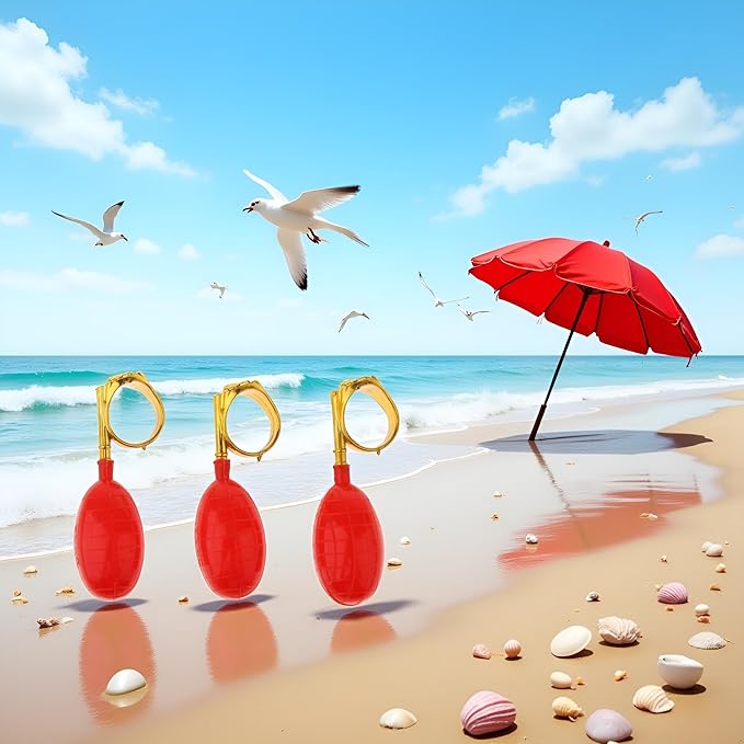 3Pcs Red Water Squirt Games Water Spray Ring Tricky Games Spoof April Fools' Day Tricky Prank Gag and Practical Jokes Novelty and Gag