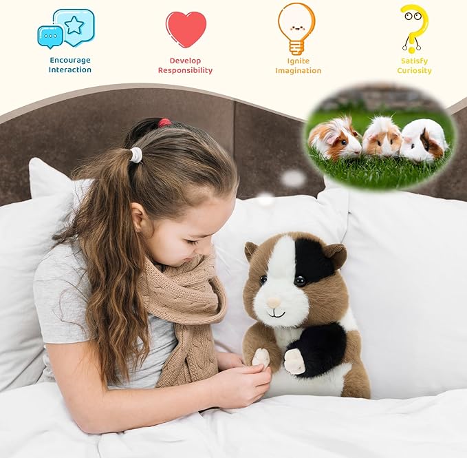 MorisMos Hamster Toys for Kids Girls Boys, 8.7" Realistic Hamster Stuffed Animal Plushies Set, Lifelike Small Stuffed Animals in Bulk for Baby Shower Birthday Party Decoration