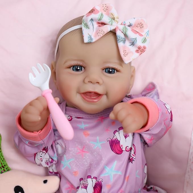 SCOM Baby Doll Girl, 18 inch Realistic Soft Body Baby Doll Real Life Cute Baby with Accessories for 3+ Year Old Gifts