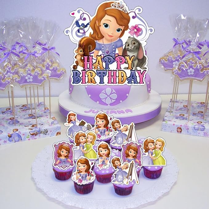 Princess Birthday Party Decoration, Princess Include Princess Theme Birthday Banner, Cake Topper, Latex Balloons for Fans Birthday Party Supplies