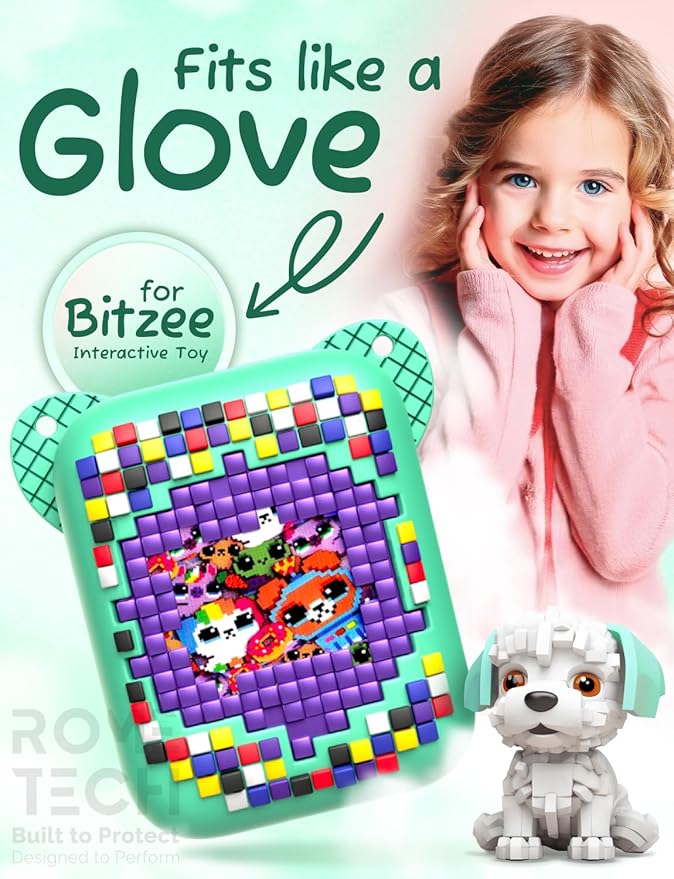 Rome Tech Silicone Case for Bitzee Interactive Toy Digital Pet and Case - 2 IN 1 Protective Cover + Lanyard for Bitzee Pet Toy - Green