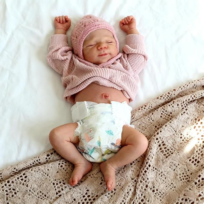 Anano Full Silicone Baby Doll-18 in Reborn Baby Dolls Silicone Full Body, Realistic Babys Doll Girl, Anatomically Correct Newborn Babys, Real Life Reborn Dolls with Accessories