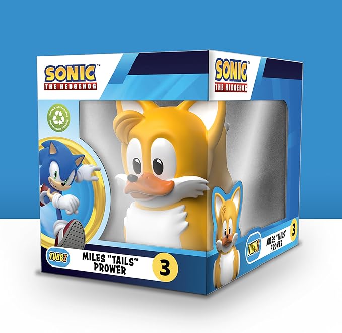 TUBBZ Boxed Edition Tails Collectible Vinyl Rubber Duck Figure - Official Sonic The Hedgehog Merchandise - Action TV, Movies & Video Games