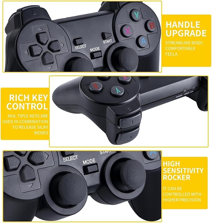 Wireless Retro Handheld Game Console, Built-in 20,000+ Plug-and-Play Retro Video Games, with 18 Classic Simulators, 4K HD HDMI Output and Dual 2.4G Wireless Controller, Easter Birthday Gift