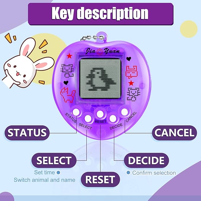 12 Pcs Virtual Electronic Digital Pets Keychain Easter Basket Egg Fillers for Teen Kid , Small Toys for Party Favor Goodie Bags Stuffers Bulk Retro Handheld 90s Pets Game Gift (Transparent,4 Color)