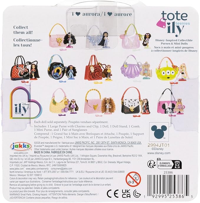 Disney ILY Mini Dolls Tote-ILY-Teenies Blind Pack Bundle (2 Dolls in Each), Inspired by Your Favorite Disney Characters or Stories with Matching Purse and Accessories – Which One Will You Get?
