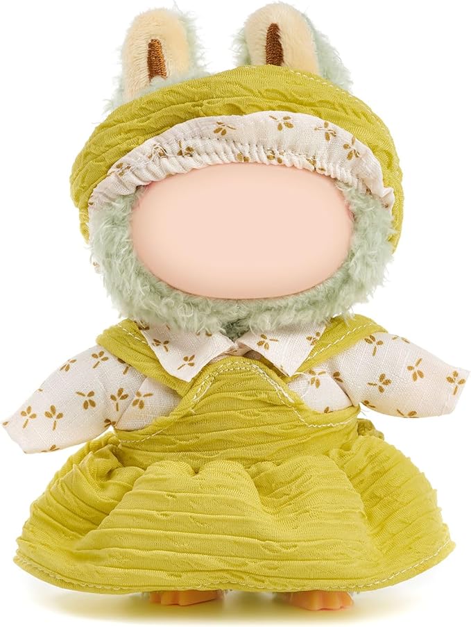17cm Doll Clothes Set - Avocado Headband + Top + Suspender Skirt