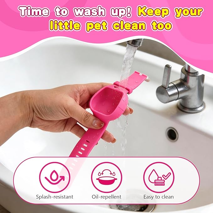 Soft Silicone Wristband for Tamagotchi Original, for Gen 1/2, Neon, Retro Flowers, 90s, Fresh Strawberry, Adjustable Anti-Drop Strap for Kids, Teens, Adults, Parents & 90s Nostalgia Lovers (Rose Red)