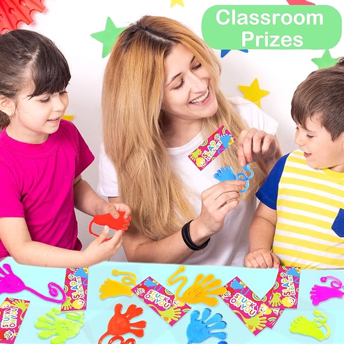 Bulk Party Favors Easter Basket Goody Bag Stuffers for Kids (200 PCS), Large Sticky Hands & Feet Birthday Pinata for Toddlers, Preschool Toys Gifts Non Candy Treats Prizes Supplies for Boys Girls