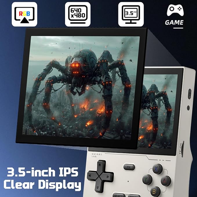 K36 Handheld Game Console 3.5-in 640 * 480 IPS OCA Screen 3500mAh RK3326 Opensource System Gray