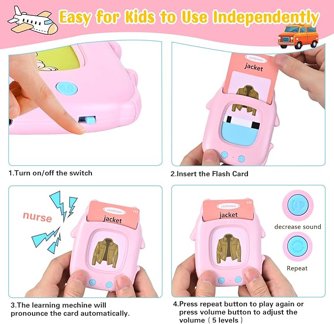 Talking Flash Cards for Toddlers, Kids Toys for 3 4 5 6 Year Old Boys and Girls, Learning Educational Toys with 224 Sight Words, Toddler Learning Activities Cards,Toddler Toy for Christmas Birthday