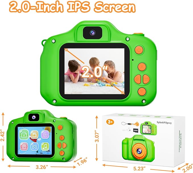 Kids Camera for Girls Boys Age 3-9, 1080P HD Toddler Camera, Kids Selfie Digital Camera with 32GB SD Card, Portable kids Toys for 3 4 5 6 7 8 9 Years Old, Christmas Birthday Present,Green