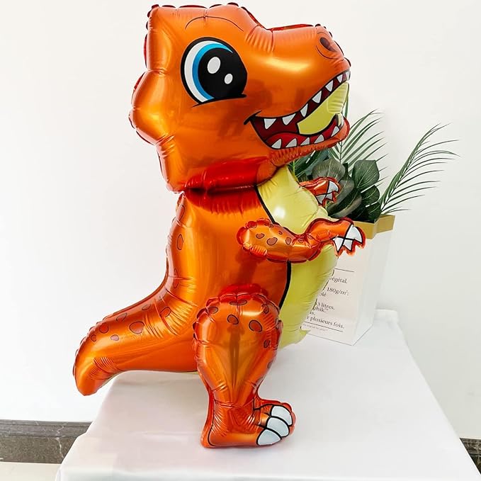 3D Dinosaur Balloons Birthday Party Decorations for Dino Themed Bday Party Supplies, Shower, Celebration, Cute Self Standing Dino Balloons(4Pcs)