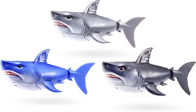 Robo Alive Water Activated Shark 2 Pack (Grey) by ZURU – Realistic Swimming Robotic Bath Toy for Kids, Tweens & Teens, Water-Activated Pet Shark for Play & Pranks, 3+