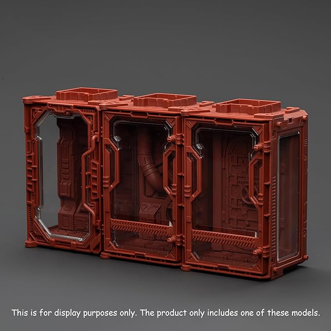 JOYTOY 5'' Display Box,Action Figures Display Case - Individual Soldier Hangar Display Case - Blazing Red C - Dustproof Collectibles Box Ages 15+
