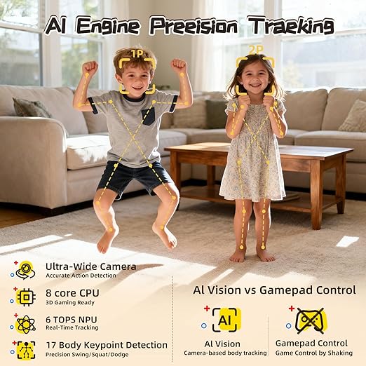 KINHANK MotionX - Motion Sensing Game Console for Kids&Families with 40 Games + Ongoing Updates – No Subscription Required, Plug&Play, Compatible with TV/PC, Perfect for Game Nights, Parties & Gifts