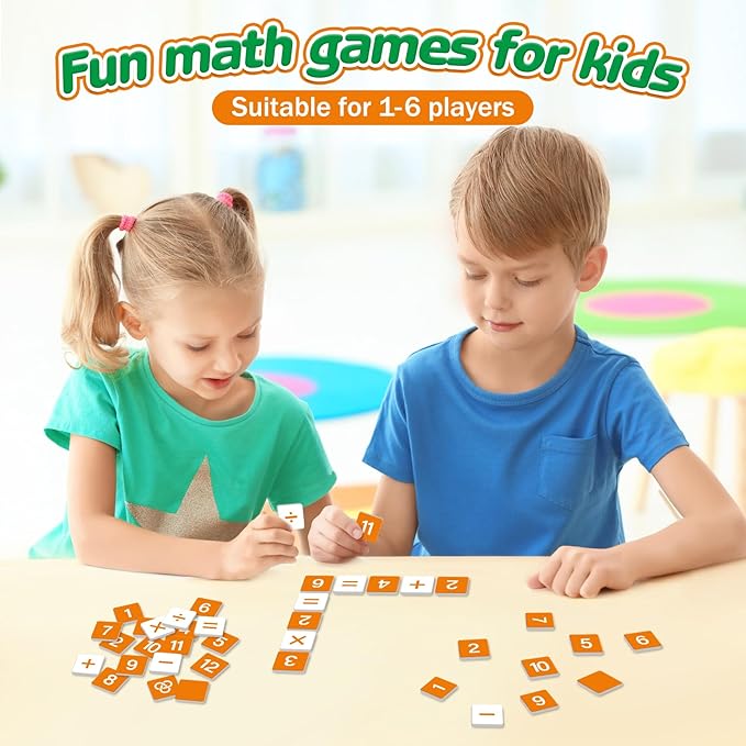 Math Manipulatives & Flash Cards - Addition, Subtraction, Multiplication & Division Learning Games for Kids - Travel & Homeschool Must Haves