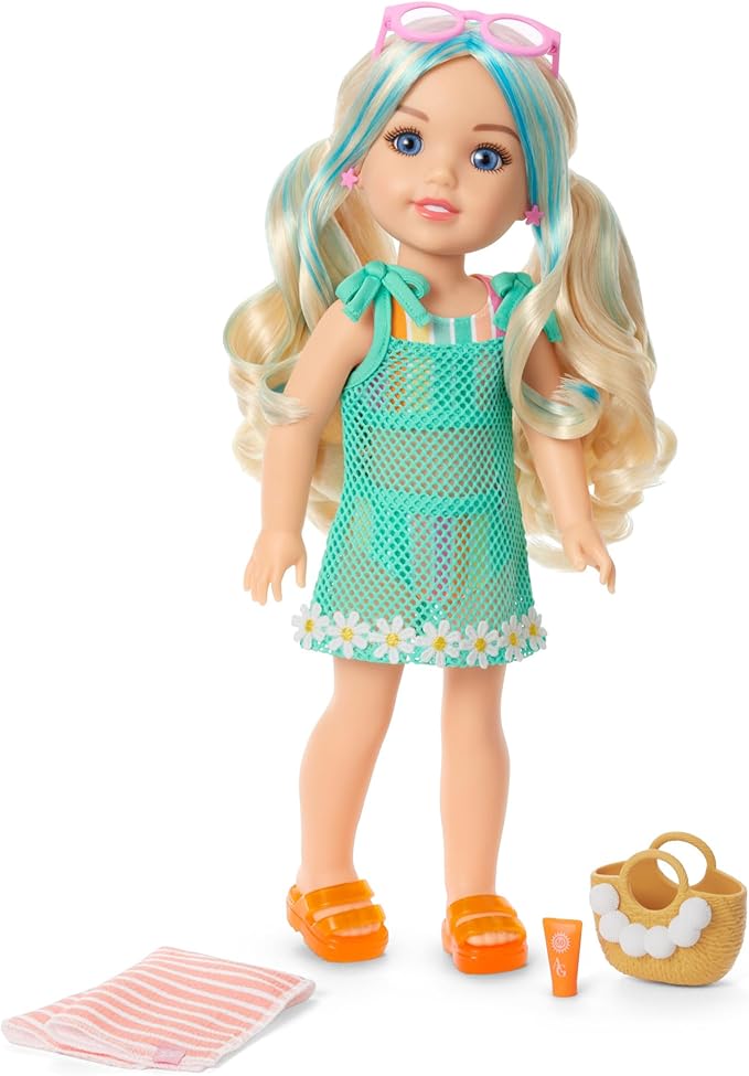 American Girl, AG Sisters Beachy Chic Fashion Set, Doll Clothes, for 14.5-inch Dolls, 8 pcs, for Ages 4+
