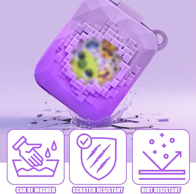 Silicone Cover Case Compatible with Bitzee Magicals Interactive Toy Digital Pet, Protective Sleeve Skin with Detachable Shoulder Strap for Bitzee Virtual Electronic Pets & Accessories(Bag Only)-Purple