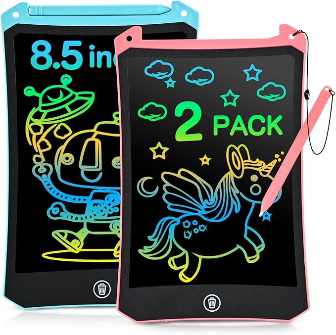 cimetech Toddler Easter Basket Stuffers, Girl Gifts LCD Writing Tablet 2 Pack, Kids Toys for 3 4 5 6 Year Old Boys, 8.5 Inch Drawing Pad Painting Coloring Books, Travel Essentials Activities