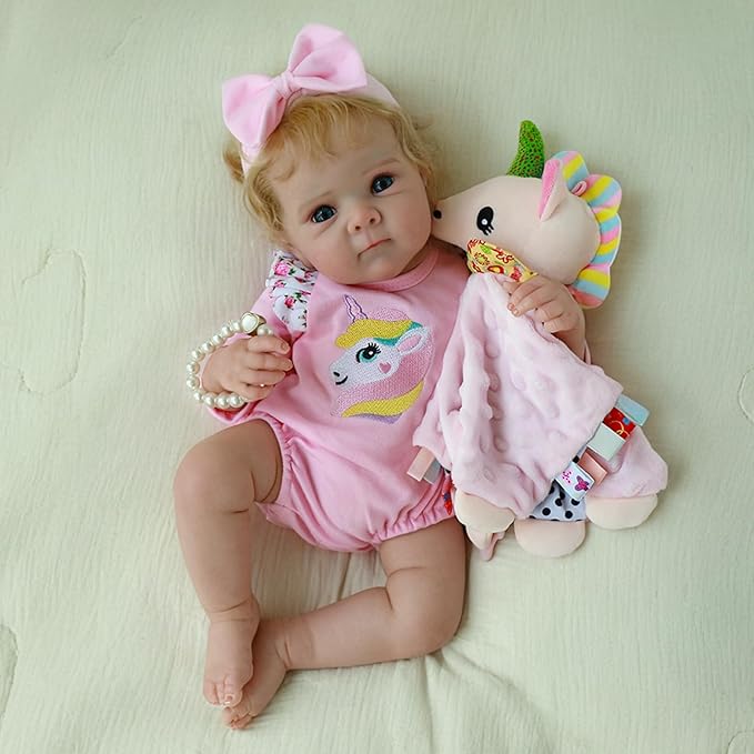 Reborn Baby Dolls - 20-inch Realistic Baby Doll Girl, Lifelike Newborn Baby Doll with Full Vinyl Body, Handmade with Accessories, Real Life Baby Doll for 3+ Years Old Kids Gifts