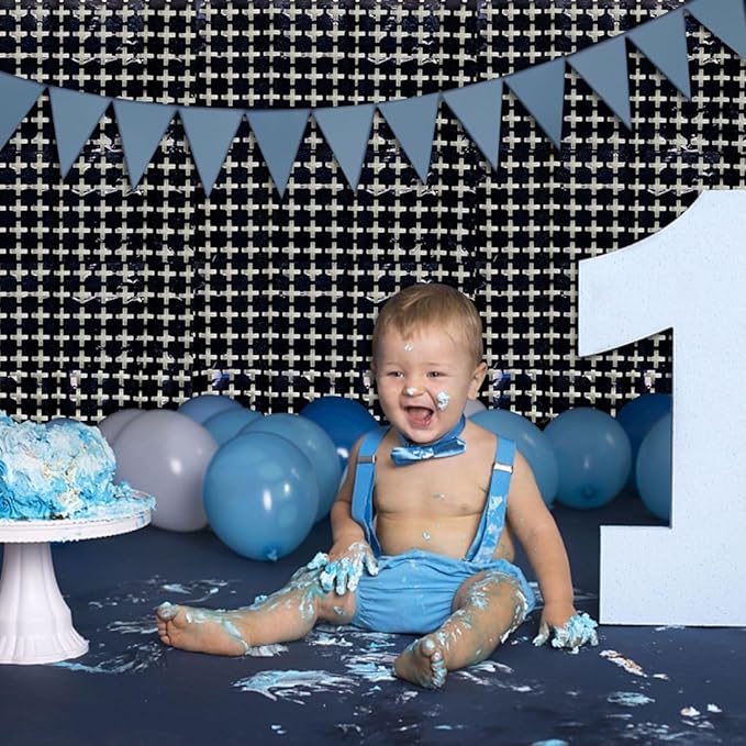 Square Tinsel Curtain Party Backdrop - 5pcs Glitter Foil Fringe Curtain Party Decor Black Photo Booth Backdrop Streamers for Halloween, Christmas, Birthday, Graduation, Wedding Party Decorations