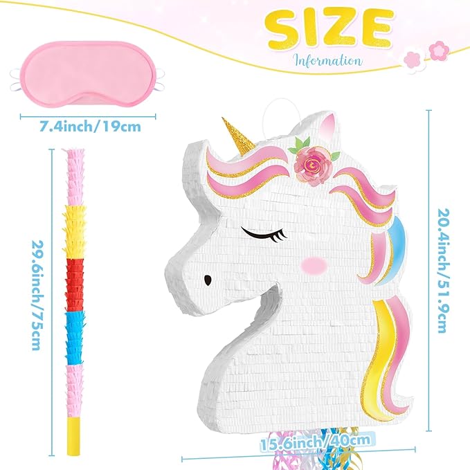 WERNNSAI Unicorn Large Piñata - Birthday Party Supplies 52 * 40cm