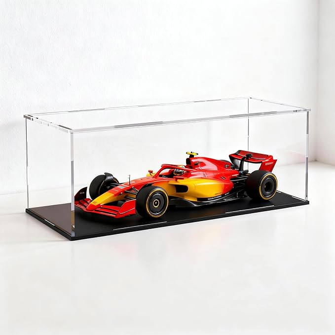 Acrylic Display Case, Clear Acrylic Display Box with Matte Base, Dustproof Collectible Storage Cases, DIY Easy Assembly Showcase for 1: 18 Car Models, Collectibles, 13 x 6.7 x 6.3 inch