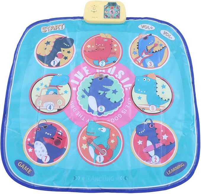 Dance Mat Foldable Music Challenge Levels Dinosaur Electronic Dance Pad for Children Toddler