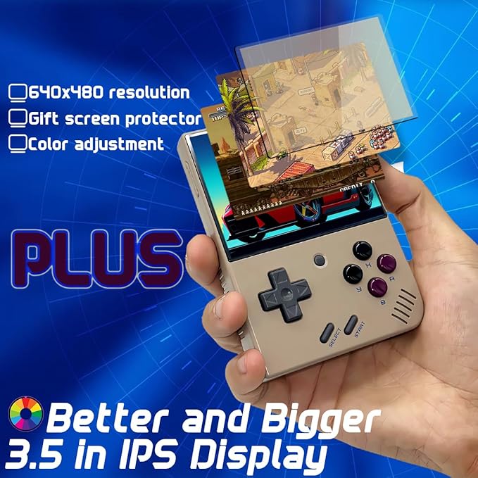 Miyoo Mini Plus OnionOS Handheld Game Console 3.5-inch 640*480 Screen 3000mAh Miyoo-mini+ with Portable Case Retro Gray